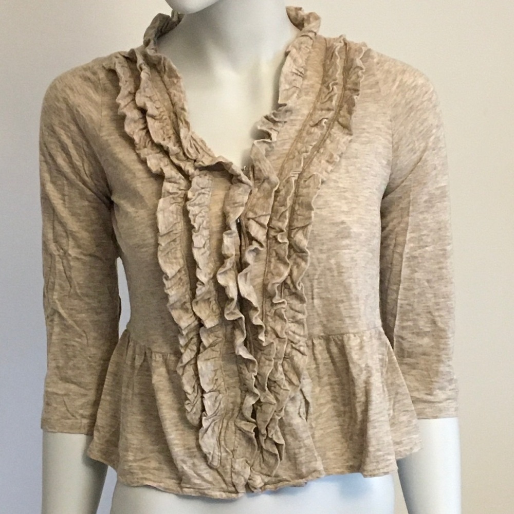 Anthropologie Deletta Ruffled Cardigan
